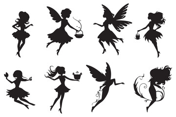 Fairy Silhouette Vector white background