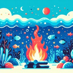 Fire under the ocean