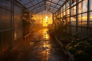 Bright geothermal heated greenhouse in Hveragerdi southern Iceland