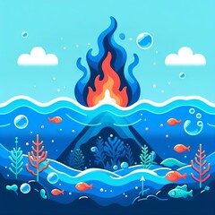 Fire under the ocean
