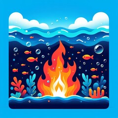 Fire under the ocean