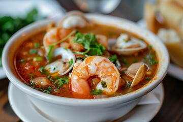 Broth with seafood