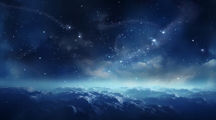 Fototapeta premium View of Earth from space with stars and galaxies in the background