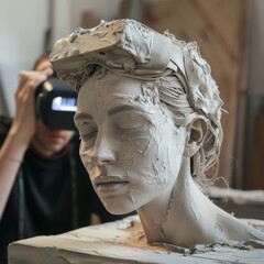 Sculpting tools have evolved with augmented reality, allowing sculptors to visualize and modify their works in realtime within a physical space