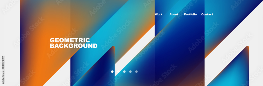 Poster the geometric pattern features rectangles with aqua, electric blue, magenta, and orange lines on a w