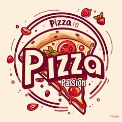 Create a sleek vector logo in a flat design for "Pizza" bar, capturing the essence of deliciousness and modern aesthetics