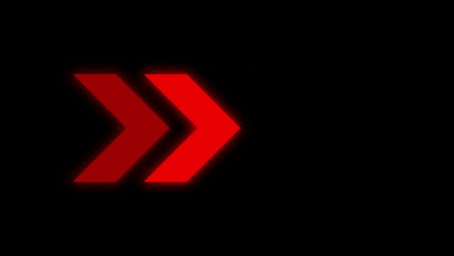 Red arrows animation on black background for presentations, directional concepts, business plans, finance reports, website design, and marketing materials. Chevron animation