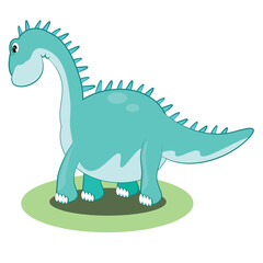 Cute dinosaur character colored stickers