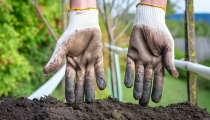 dirty gloves tell a story of garden care