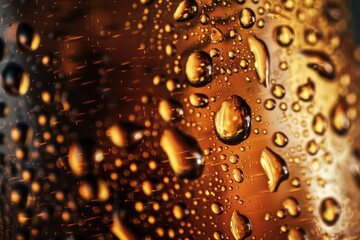 An extreme close-up reveals the intricate details and textures of fresh beers, capturing their frothy bubbles and glistening condensation beautifully