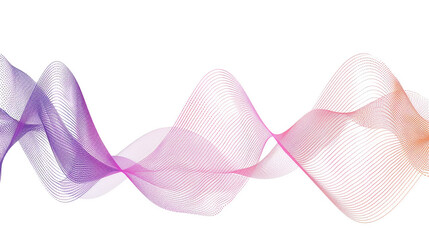 Visualize the revolution of data with dynamic gradient lines in a single wave style isolated on solid white background