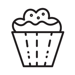 Holiday Winter Cupcake Line Icon