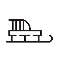 Ice Sled Sport Line Icon