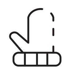Mittens Xmas Winter Line Icon
