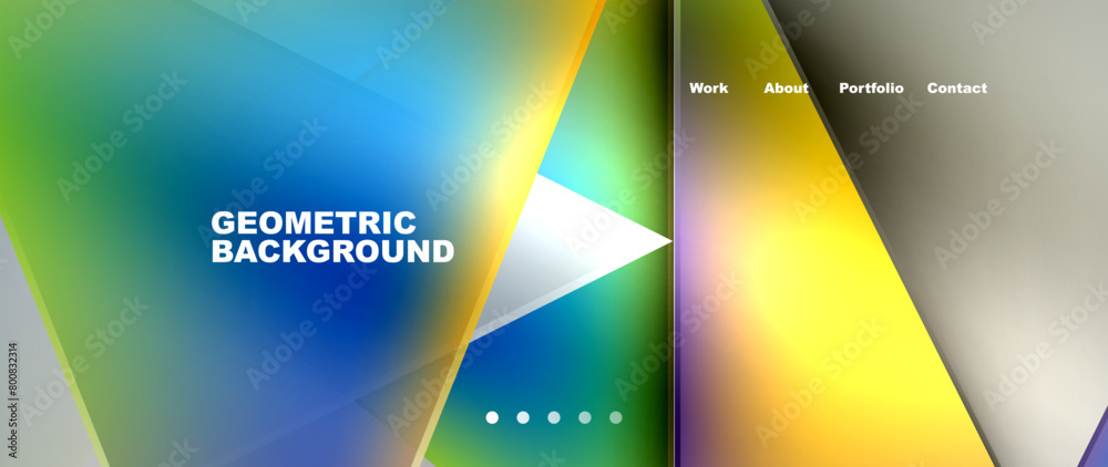Aufkleber A techinspired geometric background featuring colorful triangles on a white backdrop. This modern design is perfect for electronic device displays
