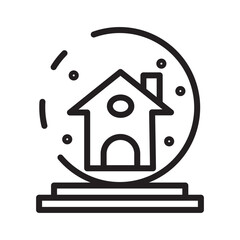 Winter Globe Xmas Line Icon