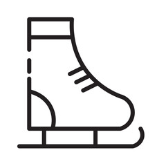 Winter Ice Skating Line Icon