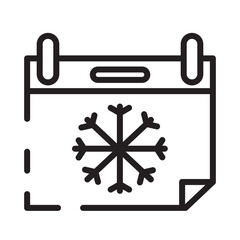 Calendar Date Season Line Icon