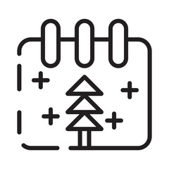 Obraz premium Tree Time Winter Line Icon