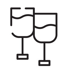 Wine Xmas Holiday Line Icon