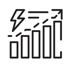 Data Diagram Energy Line Icon