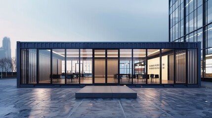 Modern container building offers innovative solutions for sales office space, blending efficiency, sustainability, and contemporary design in unique ways