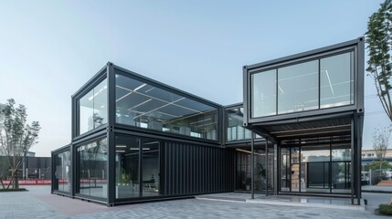 Modern container building offers innovative solutions for sales office space, blending efficiency, sustainability, and contemporary design in unique ways