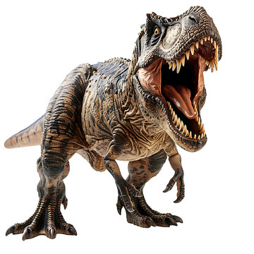 Angry tyrannosaurus rex on isolated transparent background