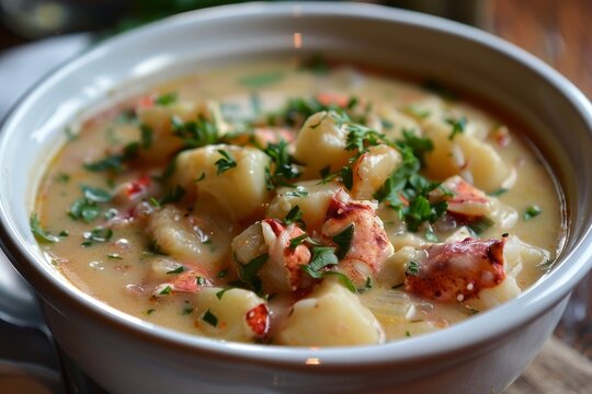 Chowder made with lobster