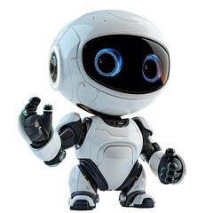 Cute ai robot chatbot thumbs up on isolated transparent background © Rafay