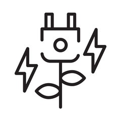 Fototapeta premium Energy Green Power Line Icon