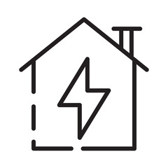 Energy Home Power Line Icon