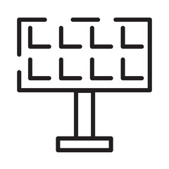 Panel Solar Electric Line Icon