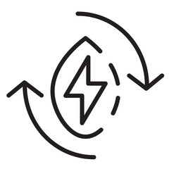 Water Cycle Power Line Icon
