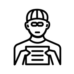 Vector black line icon for Guilty