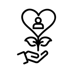 Vector black line icon for Humanity