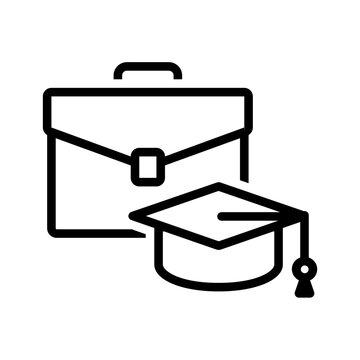 Vector black line icon for Intern