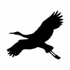 black silhouette of a crane
