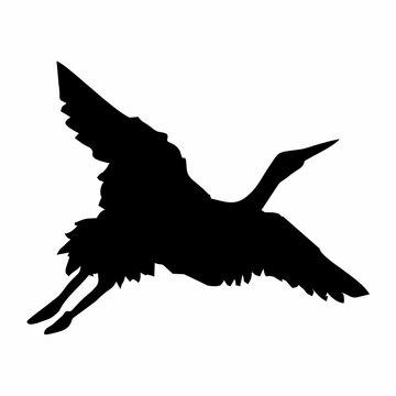 recommend clip art: black silhouette of a crane