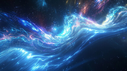 Vibrant waves of light symbolizing the excitement of technological evolution.