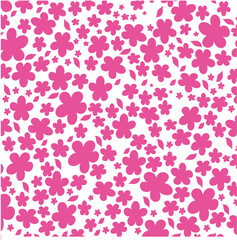 Seamless floral pattern. Pink flower on white background. Holiday Wallpaper. Good for textile fabric design, wrapping paper, website wallpapers, textile, wallpaper and apparel. 