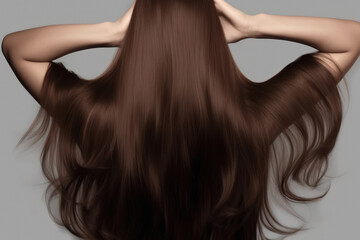 Obraz premium Young and beautiful woman with shiny hair