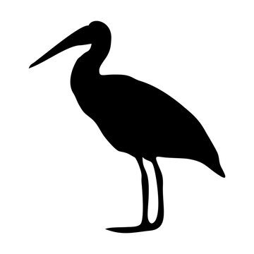 recommend clip art: black silhouette of a crane