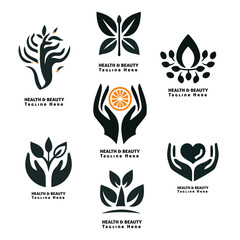 Beauty spa logo template, professional design for health & beauty ; wellness business vector set
