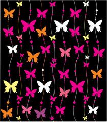 Seamless pattern with butterflies.  Perfect for wallpaper, gift paper, pattern fills, web page background, spring and summer  greeting cards.  Vector Illustration