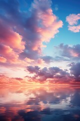 Obraz premium Pink and blue sky filled with clouds