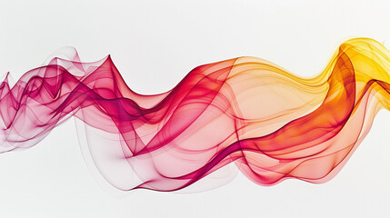 Vibrant red and yellow spectrum wave lines embodying technological creativity, isolated on a solid white background."
