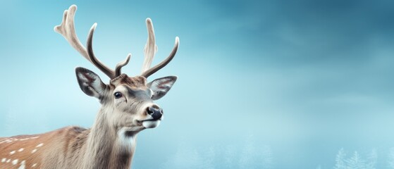 Naklejka na ściany i meble Close-up of deer with antlers