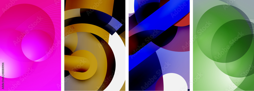 Aufkleber a vibrant collage featuring purple, magenta, electric blue, and violet abstract images in various sh