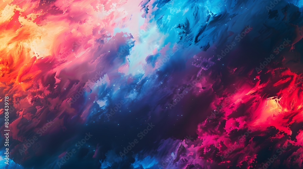 Wall mural abstract background depicting a vibrant explosion of cosmic colors and nebula. galaxy texture with s